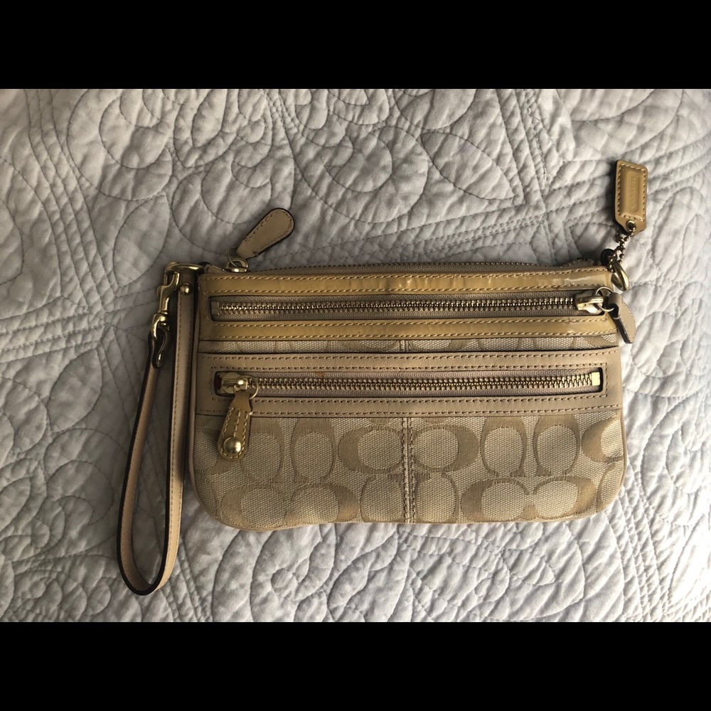 Beige Coach Clutch/Wristlet